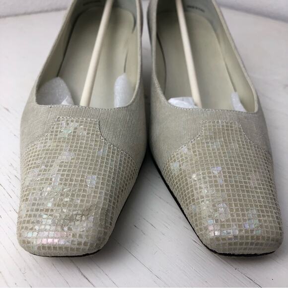 Proxy Viola linen leather beige kitten heel shoe size 6 - Picture 6 of 13